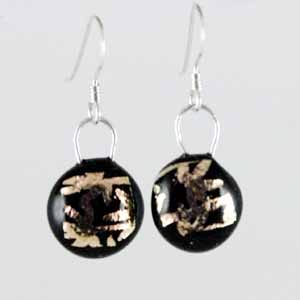 DCE-51 Black gold dichroic earrings DCE-51 Black gold dichroic earrings
