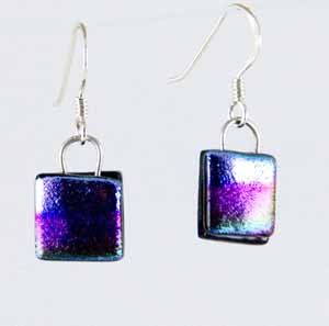 DCE-53 purple blue dichroic earrings DCE-53 purple blue dichroic earrings