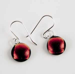 DCE-55 red dichroic earrings DCE-55 red dichroic earrings