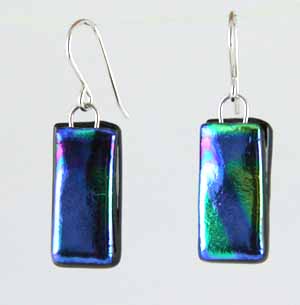 DCE-60 Green purple blue dichroic earrings DCE-60 Green purple blue dichroic earrings