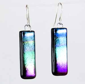DCE-63 Purple green blue dichroic earrings DCE-63 Purple green blue dichroic earrings