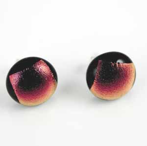 DER-25 Red orange dichroic earrings DER-25 Red orange dichroic earrings