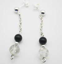 Crackle Quartz and Onyx beaded earrings from Gracie Mae