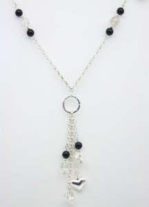 Crackle Quartz and Onyx beaded necklace from Gracie Mae