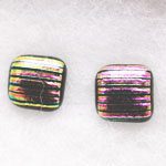 Purple/Gold dichroic stud earrings