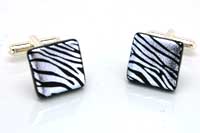 Handmade dichroic glass cufflinks