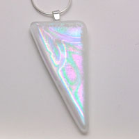 Multi coloured dichroic glass pendant