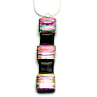 Multi coloured dichroic glass pendant