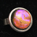 Heavy silver ring orange/purple colours