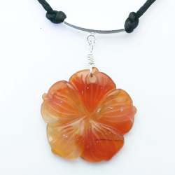 Carnelian flower pendant from Gracie Mae