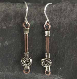 HANDMADE COPPER ROSE BUD EARRINGS