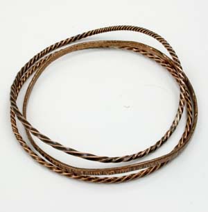 Set of 3  copper bangles