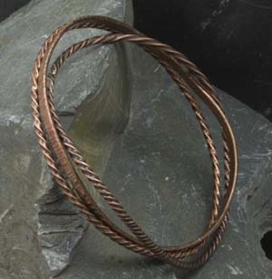 Set of 3  copper bangles