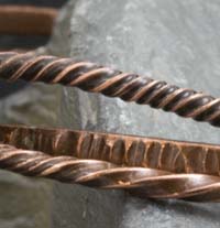 Set of 3  copper bangles