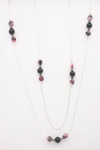 Rhodonite and Onyx necklace from Gracie Mae
