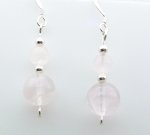 Earrings.Rose quartz beads with two 3mm silver spacer beads from Gracie Mae 